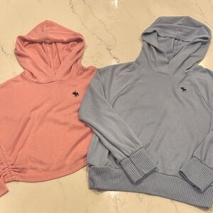 Women's Pink and Blue  Hooded Sweaters